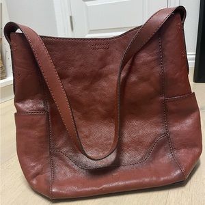 EUC Frye Cognac Leather Side Pocket Hobo Bag
